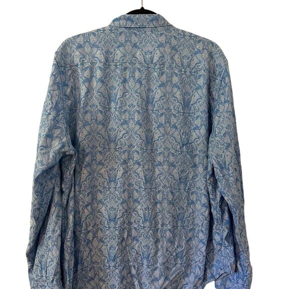 Robert Graham Highland Long Sleeve Button Down Point Collar Damask Jacquard - Picture 2 of 7